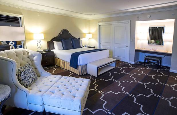 The bedroom in a Strip View Suite at Green Valley Ranch in Henderson Wednesday, Feb. 5, 2020.
