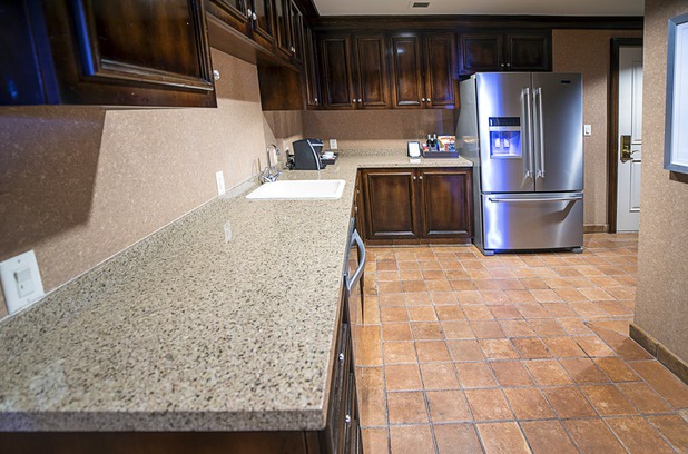 The kitchen in a Strip View Suite is shown at Green Valley Ranch in Henderson Wednesday, Feb. 5, 2020.