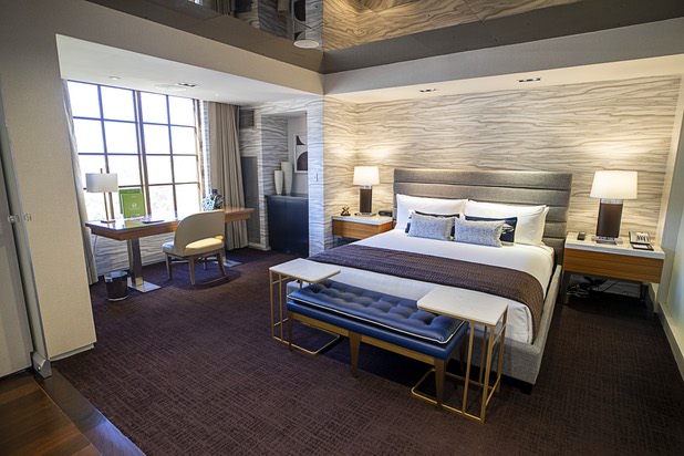 The bedroom is shown in the Presidential Suite at Green Valley Ranch in Henderson Wednesday, Feb. 5, 2020.