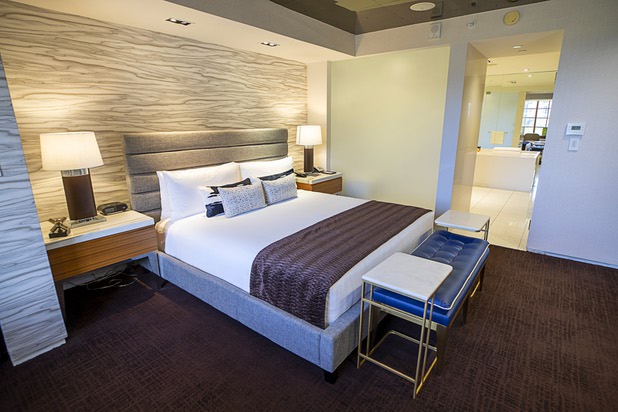 The bedroom is shown in the Presidential Suite at Green Valley Ranch in Henderson Wednesday, Feb. 5, 2020.