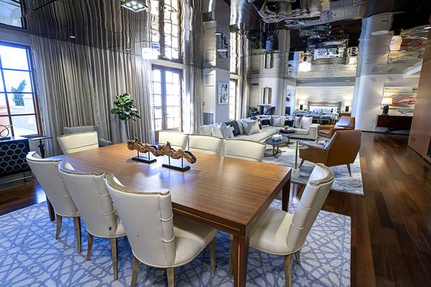 A view of the dining area in the Presidential Suite at Green Valley Ranch in Henderson Wednesday, Feb. 5, 2020.