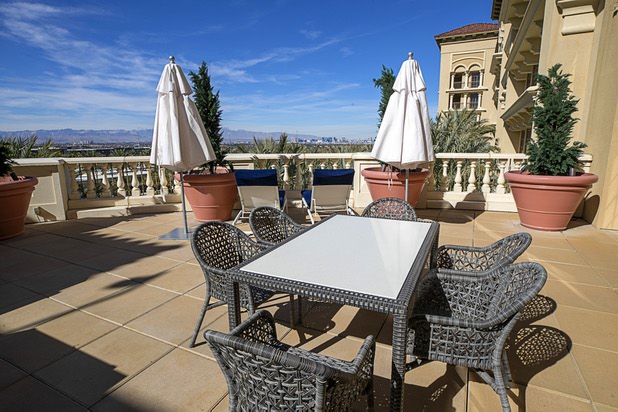 The private patio at the Presidential Suite at Green Valley Ranch in Henderson Wednesday, Feb. 5, 2020.