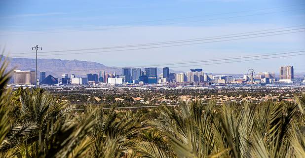 A view of Las Vegas Strip casinos from the Presidential Suite at Green Valley Ranch in Henderson Wednesday, Feb. 5, 2020.