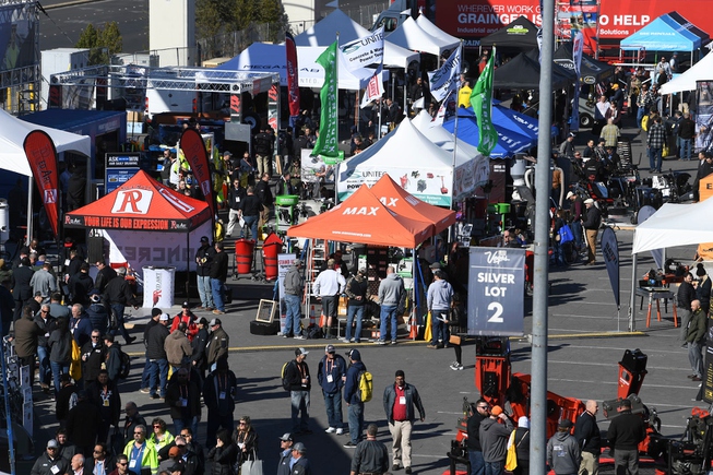 Displays fill the Sliver Lot during the World of Concrete ...