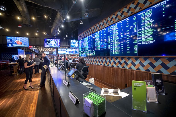 A view of the BetMGM sports book at the Park MGM Friday, March 6, 2020.