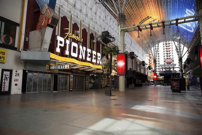 The Fremont Street Experience is empty and quiet after Governor ...