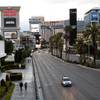 A view of the Las Vegas Strip looking northbound from Flamingo Road Sunday, March 22, 2020. .