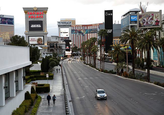 Views of the Las Vegas Strip Sunday, March 22, 2020.