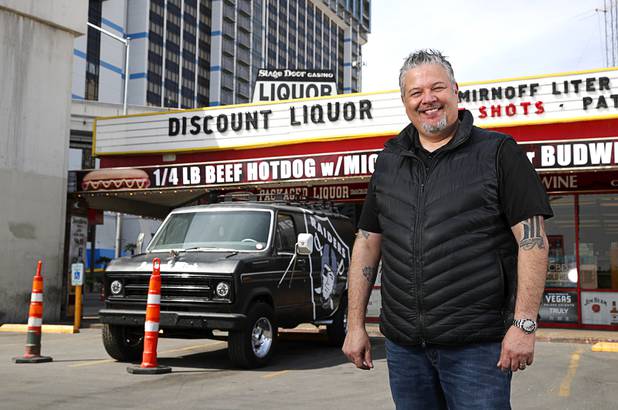 John Vizcarra, director of operations, poses in front of the Stage Door Casino at Flamingo Road and Linq Lane Tuesday, March 31, 2020. The casino is closed but the market is still open.