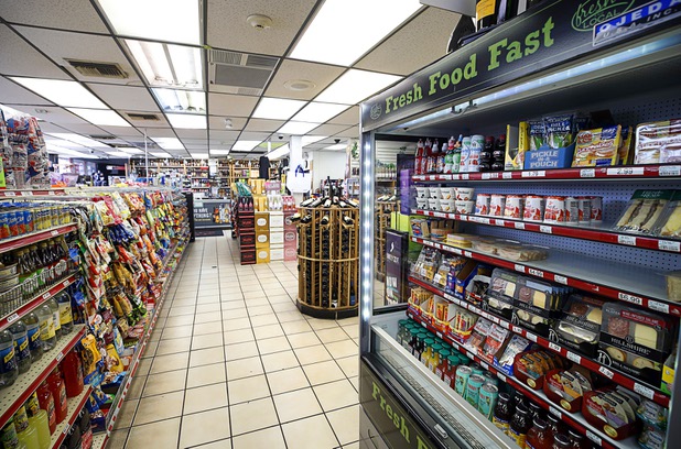 An interior view of the Stage Door Casino at Flamingo Road and Linq Lane Tuesday, March 31, 2020. The casino is closed but the market is still open.
