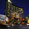 Hotel room lights spell out "Vegas Strong" at the Wynn hotel-casino along the Las Vegas Strip as casinos and other business are shuttered due to the coronavirus outbreak Wednesday, April 1, 2020, in Las Vegas.