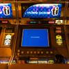 A video poker machine display reads out of service inside Treasure Island during the COVID-19 government mandated shutdown, Thursday, April 9, 2020.