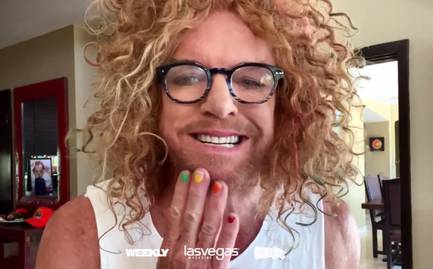 While his wildly successful show is on hiatus due to the coronavirus, Carrot Top is still there for his fans, recording a video exclusively for the latest edition of "Vegas at Home."