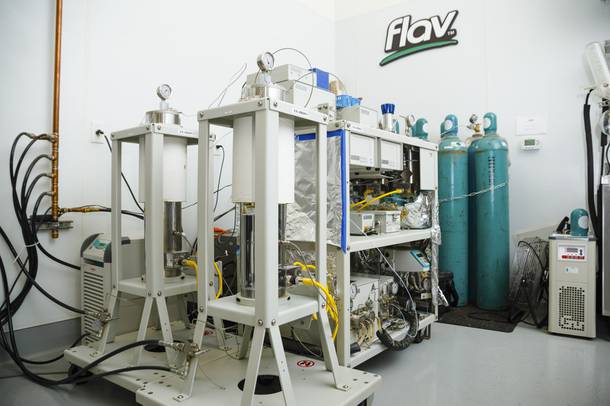 A carbon dioxide critical extraction instrument is seen during a tour of Evergreen Organix edibles production facility, Wednesday, Sept. 26, 2018.