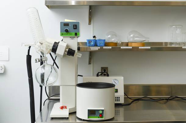A fractionated distillation machine is seen during a tour of Evergreen Organix edibles production facility, Wednesday, Sept. 26, 2018.