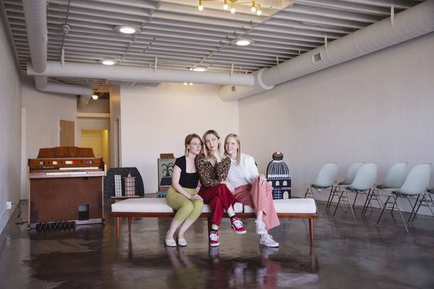 Victoria Hogan, founder of Sure Thing Chapel and co-founders Amy Lee and Holly Vaughn pose for a photo at Sure Thing Chapel, Downtown, Thursday, Feb. 7, 2019. WADE VANDERVORT