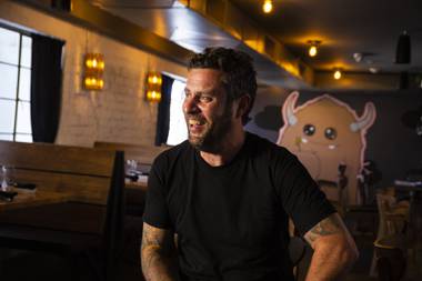 Chef Dan Krohmer poses for a photo inside Hatsumi Saturday, May 25, 2019. WADE VANDERVORT.