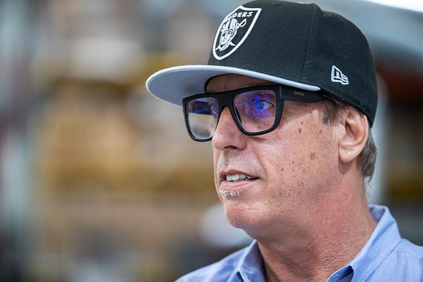 Owner James Swanson responds to a question during an interview at Screaming Images Thursday, May 7, 2020. Screaming Images is a graphic design and installation firm.