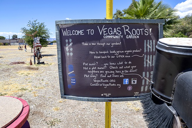 A welcome sign is displayed at the Las Vegas Roots ...