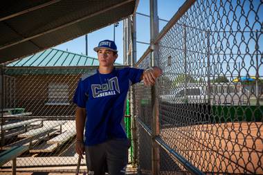 CSN sophomore and Silverado High School grad Dax Fellows poses for a portrait at Desert Bloom Park, Tuesday, May 19, 2020.