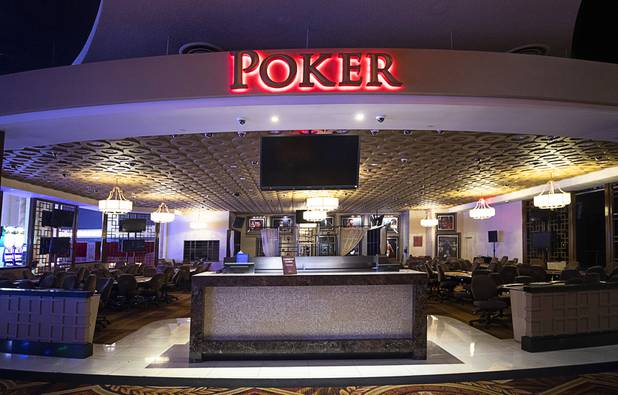 A view of the shuttered poker room during a tour of Caesars Palace Thursday, May 21, 2020, during the coronavirus pandemic.