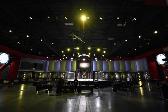  A general view inside the UFC APEX prior to the UFC Fight Night event on May 30, 2020 in Las Vegas, Nevada. (Photo by Jeff Bottari/Zuffa LLC)"