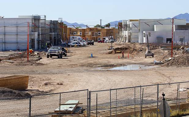 A view of construction at the Showboat Park Apartments, the former site of the Showboat hotel-casino, on Boulder Highway Friday, June 19, 2020.