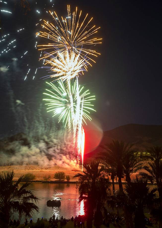 Photograph Fireworks Over Lake Las Vegas