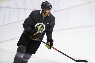 Vegas Golden Knight Max Pacioretty (67) skates on the ice during practice at City National Arena, Monday, July 13, 2020.