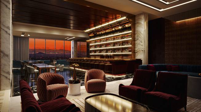 Legacy Club, a luxe rooftop lounge with panoramic city views. (Renderings Courtesy of Circa Resort & Casino)