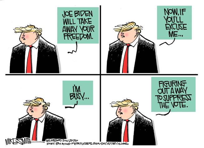 Trump says, 