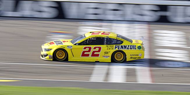 Joey Logano drives during a NASCAR Cup Series auto race Sunday, Sept. 27, 2020, in Las Vegas.