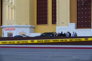 Investigators work a crime scene at the South Point Casino, Sunday, Oct. 4, 2020.