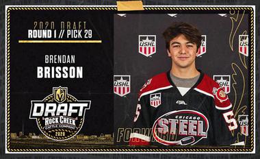 This screen grab shows Brendan Brisson, the Golden Knights’ first-round pick, 29th overall, on Tuesday, Oct. 6, 2020.