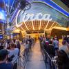 People line up in the Fremont Street Experience for the opening of Circa in downtown Las Vegas Tuesday, Oct. 27, 2020.