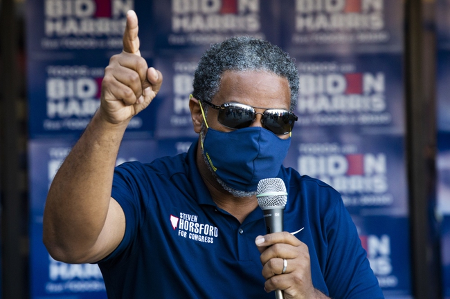 Nevada Congressman Steven Horsford speaks at the East Las Vegas Voter Activation Center on Election Day, Tuesday, Nov. 3, 2020.