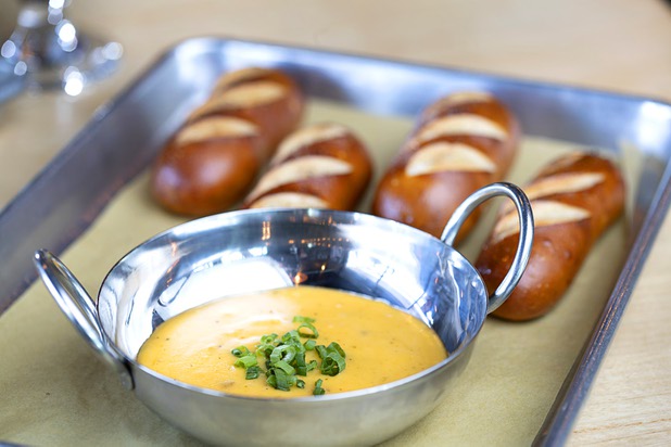 Beer Cheese with Soft Pretzels is shown at 595 Craft and Kitchen at Rainbow Boulevard and Tropicana Avenue Wednesday, Nov. 11, 2020.
