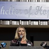 Las Vegas Rescue Mission CEO Heather Engle speaks during an unveiling ceremony for the its newly renovated women and children's facility Tuesday, Nov. 17, 2020.