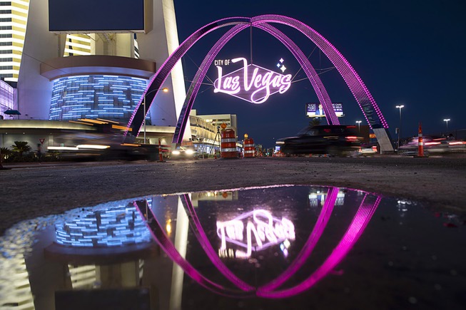 The City of Las Vegas' $6.5 million downtown gateway sign, ...