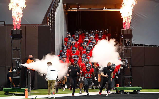 The UNLV Rebels take the field for a game against ...