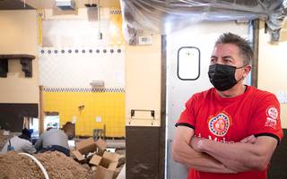 Owner Javier Barajas stands in a dining area at Lindo Michoacan Mexican restaurant, 2655 E. Desert Inn Rd., Tuesday, Dec. 1, 2020. The restaurant is doing major renovations after a leaking pipe created a 