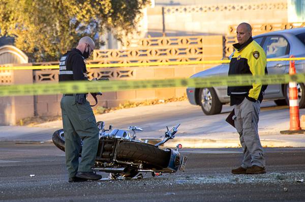 Motorcyclist hospitalized after crash near Las Vegas Boulevard