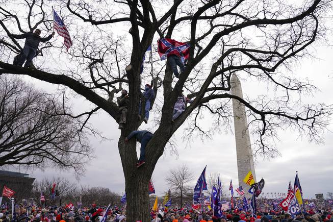 Trump supporters participate in a rally Wednesday, Jan. 6, 2021 ...