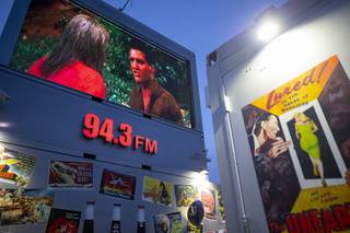 An Elvis Presley movie plays on the screen at the Snappy Burger drive-in, Thursday, Jan. 7, 2021.