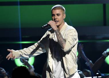 Justin Bieber, shown performing at the Billboard Music Awards in Las Vegas in 2016, is scheduled for a concert tour stop at T-Mobile Arena on June 4.