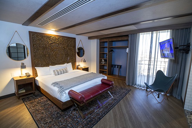 A view of the bedroom in a Premium Tower Suite ...