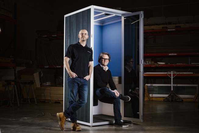 From left, founders Nick Pucci and Anthony Pucci of Cubicall ...