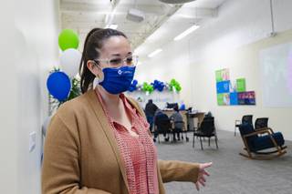 Cano Health Regional Vice President Sara Irizarry gives a a tour of their new clinic in Las Vegas, Friday, Feb. 26, 2021. 