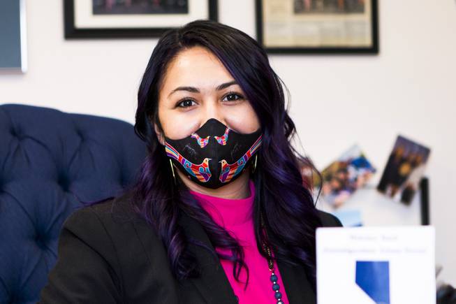 Nevada Assemblywoman Selena Torres poses for a photo from her Nevada Legislature office in Carson City on March 3, 2021.  RICARDO TORRES-CORTEZ