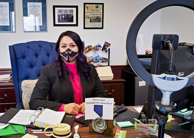 Nevada Assemblywoman Selena Torres is shown in her legislative office in Carson City on March 3, 2021.  